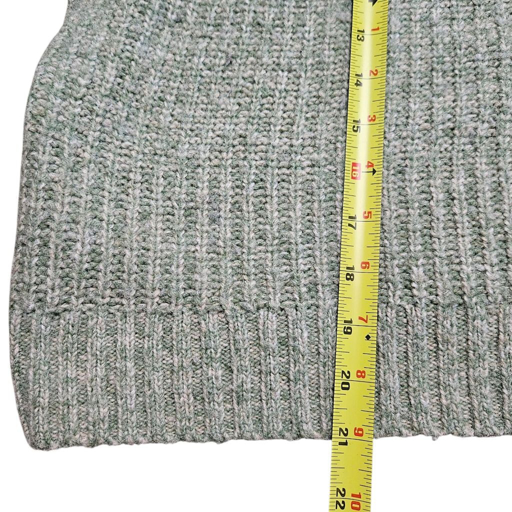 Old Navy Large Green Melange Cozy Shaker-Stitch Pullover Turtleneck Sweater - Picture 7 of 7